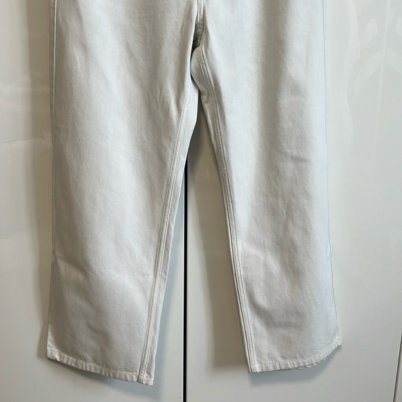 H&M Relaxed Wide Leg High Waist White Denim Jeans, Size 14 - Picture 8 of 11